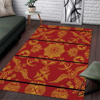 Lesotho Seanamarena Kharetsa Royal Red Area Rug Basotho Traditional Blanket Style - Wonder Print Shop