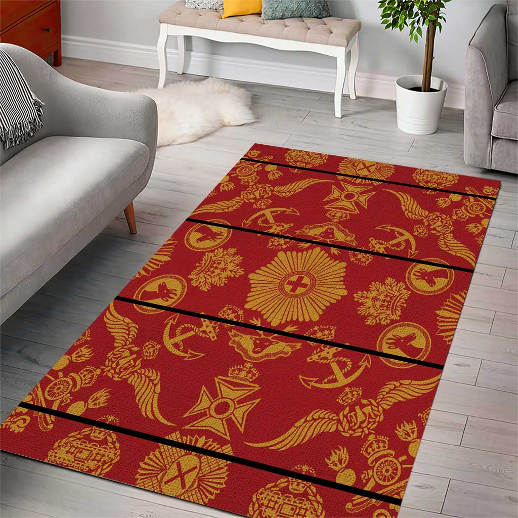 Lesotho Seanamarena Kharetsa Royal Red Area Rug Basotho Traditional Blanket Style - Wonder Print Shop