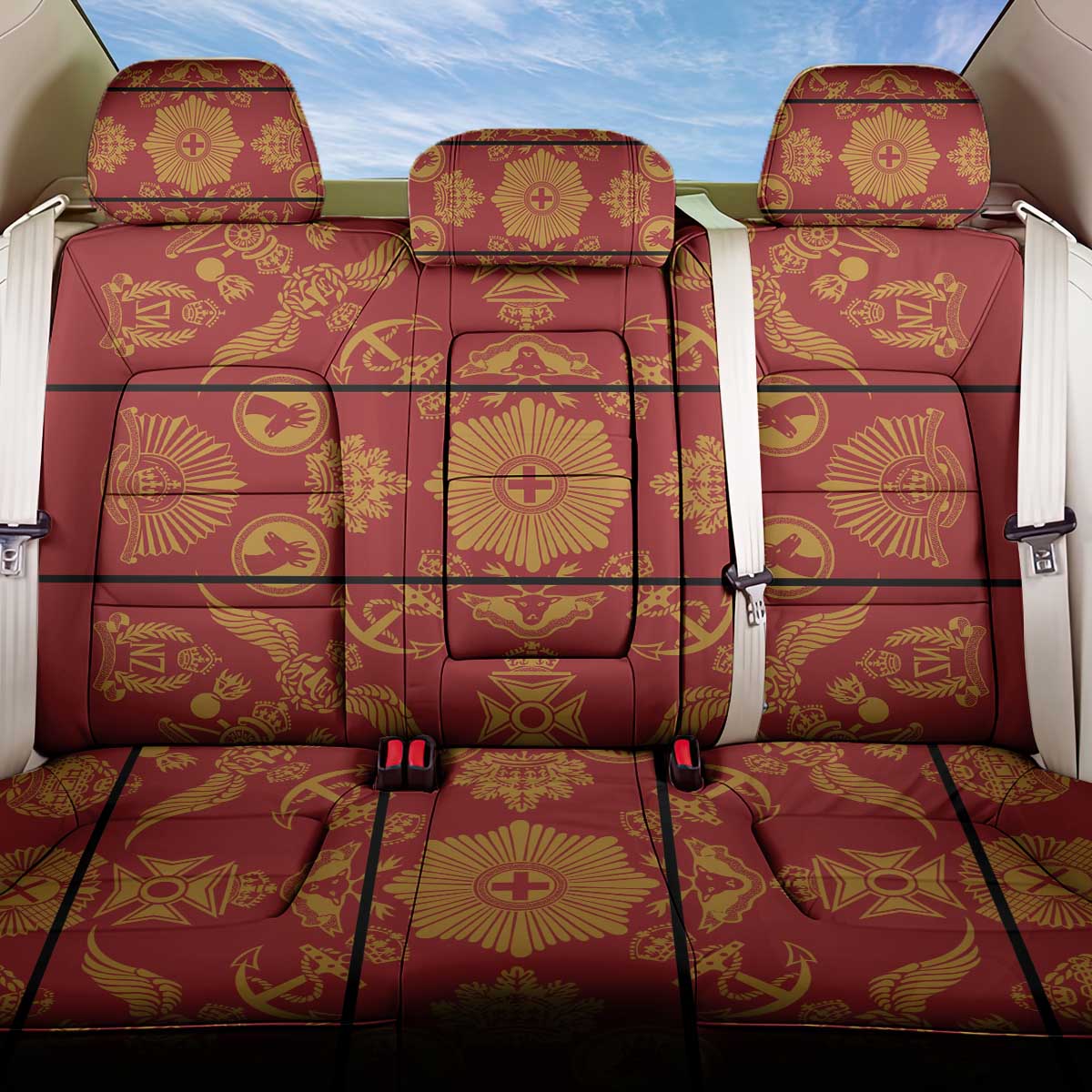 Lesotho Seanamarena Kharetsa Royal Red Back Car Seat Cover Basotho Traditional Blanket Style - Wonder Print Shop