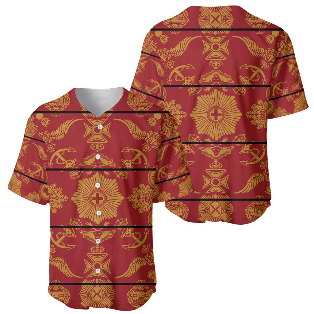 Lesotho Seanamarena Kharetsa Royal Red Baseball Jersey Basotho Traditional Blanket Style - Wonder Print Shop