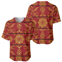 Lesotho Seanamarena Kharetsa Royal Red Baseball Jersey Basotho Traditional Blanket Style - Wonder Print Shop