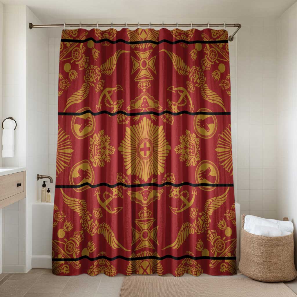Lesotho Seanamarena Kharetsa Royal Red Bathroom Set Basotho Traditional Blanket Style - Wonder Print Shop