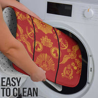 Lesotho Seanamarena Kharetsa Royal Red Bathroom Set Basotho Traditional Blanket Style - Wonder Print Shop