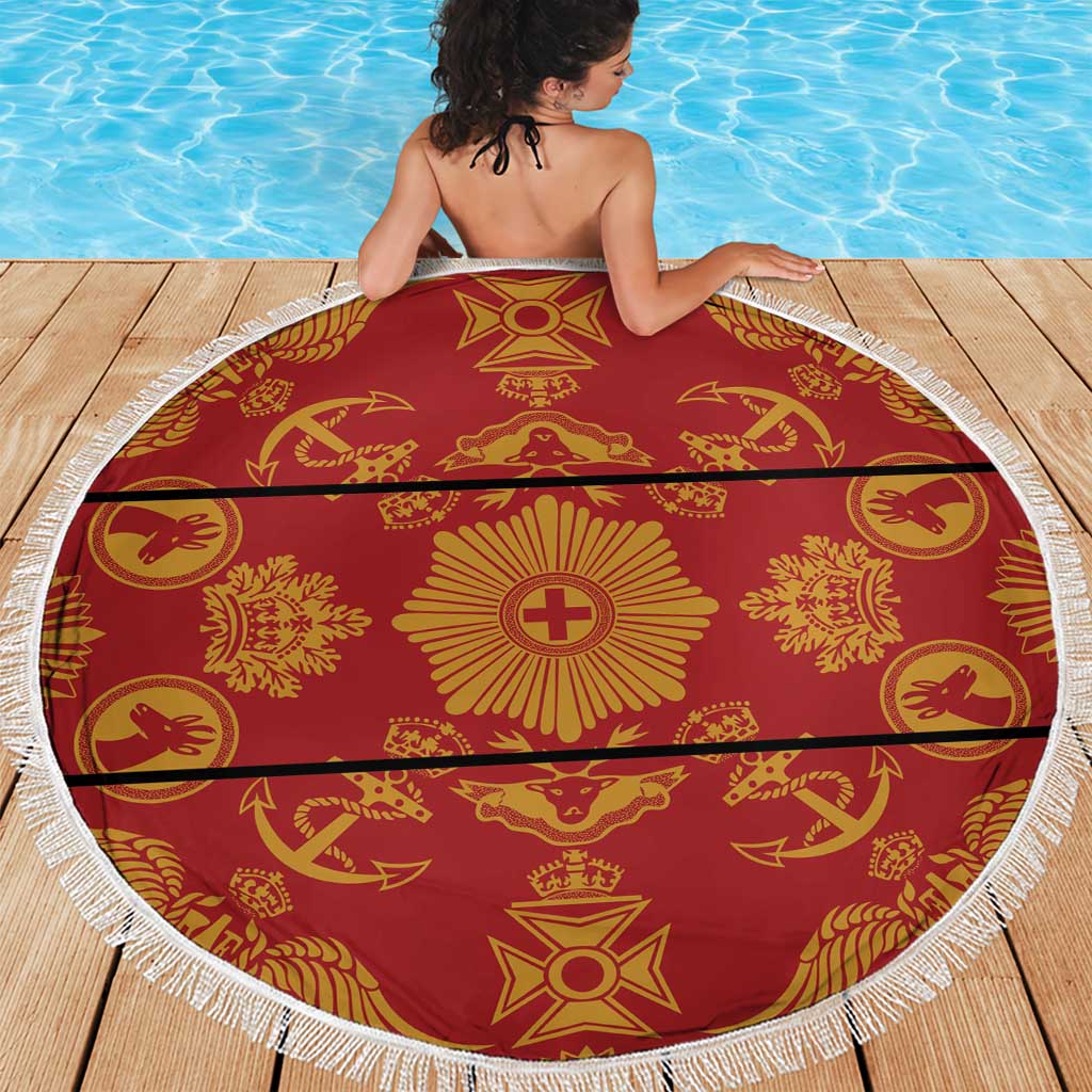 Lesotho Seanamarena Kharetsa Royal Red Beach Blanket Basotho Traditional Blanket Style - Wonder Print Shop