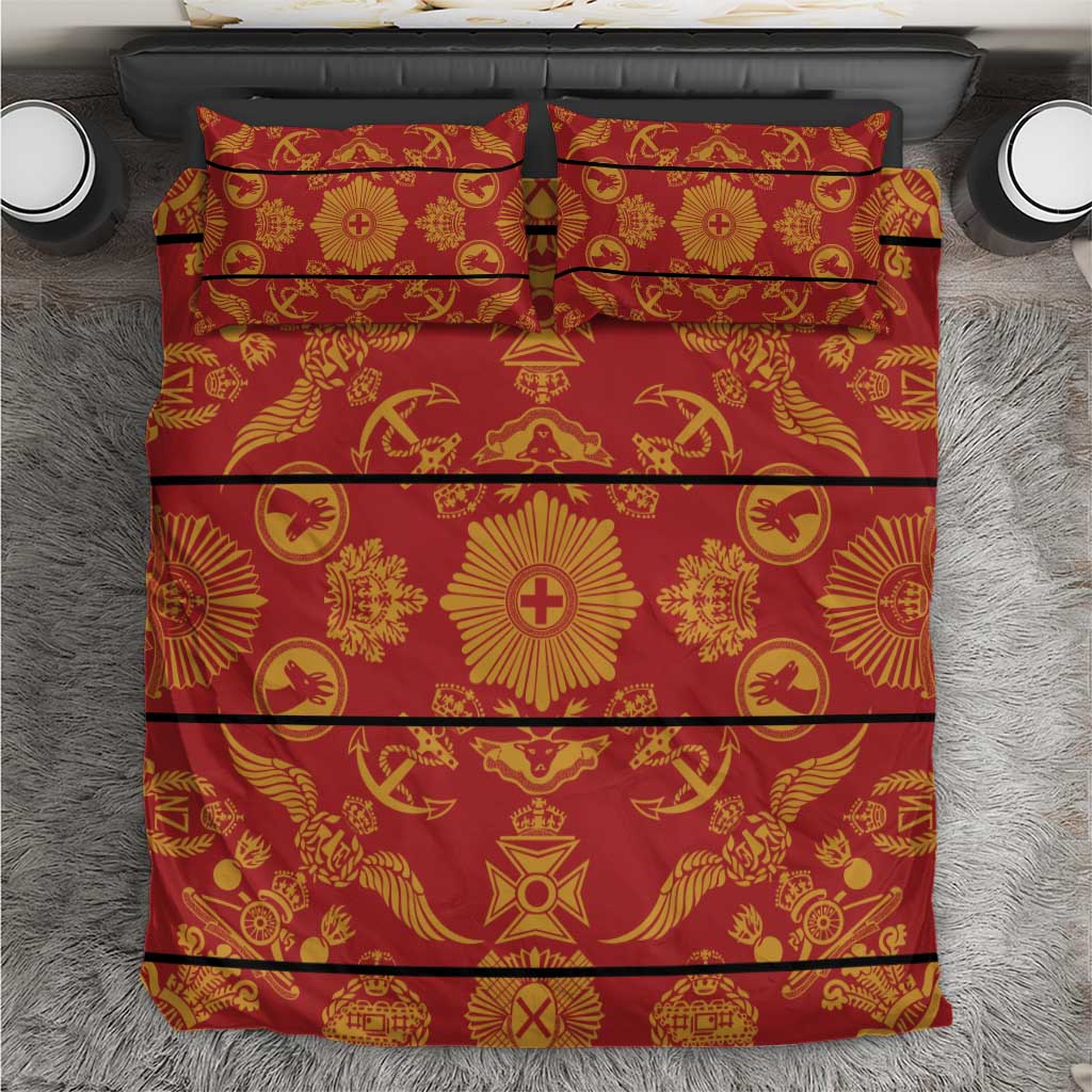 Lesotho Seanamarena Kharetsa Royal Red Bedding Set Basotho Traditional Blanket Style - Wonder Print Shop