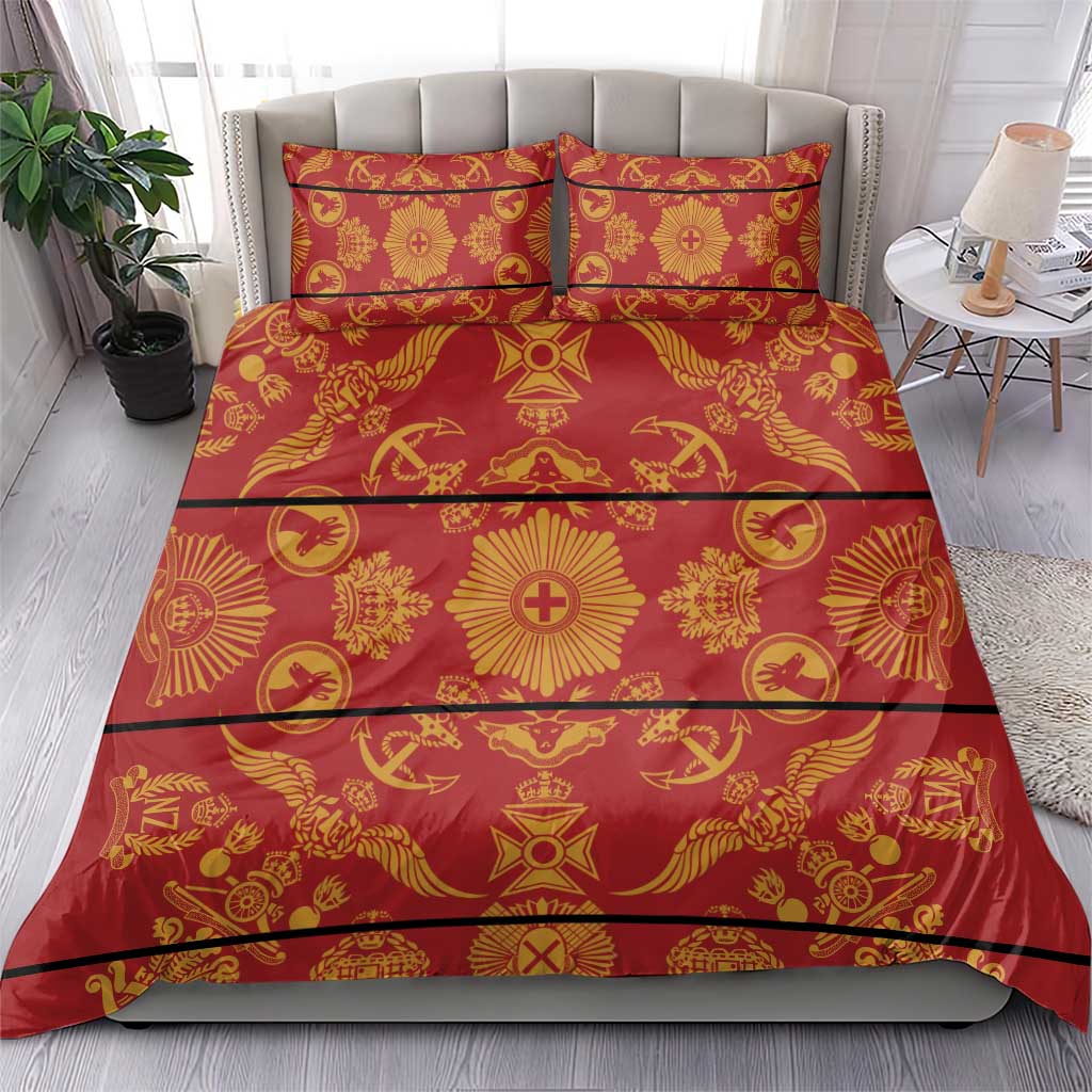 Lesotho Seanamarena Kharetsa Royal Red Bedding Set Basotho Traditional Blanket Style - Wonder Print Shop