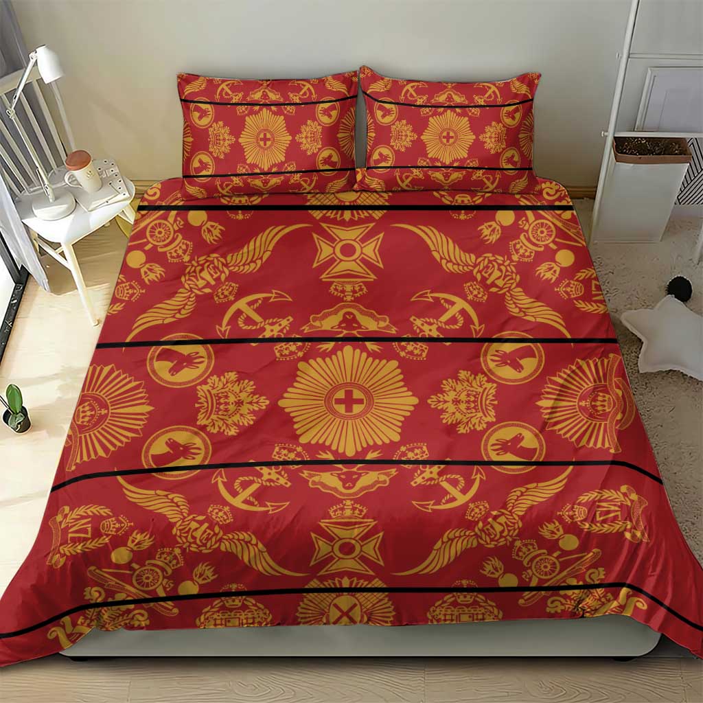 Lesotho Seanamarena Kharetsa Royal Red Bedding Set Basotho Traditional Blanket Style - Wonder Print Shop