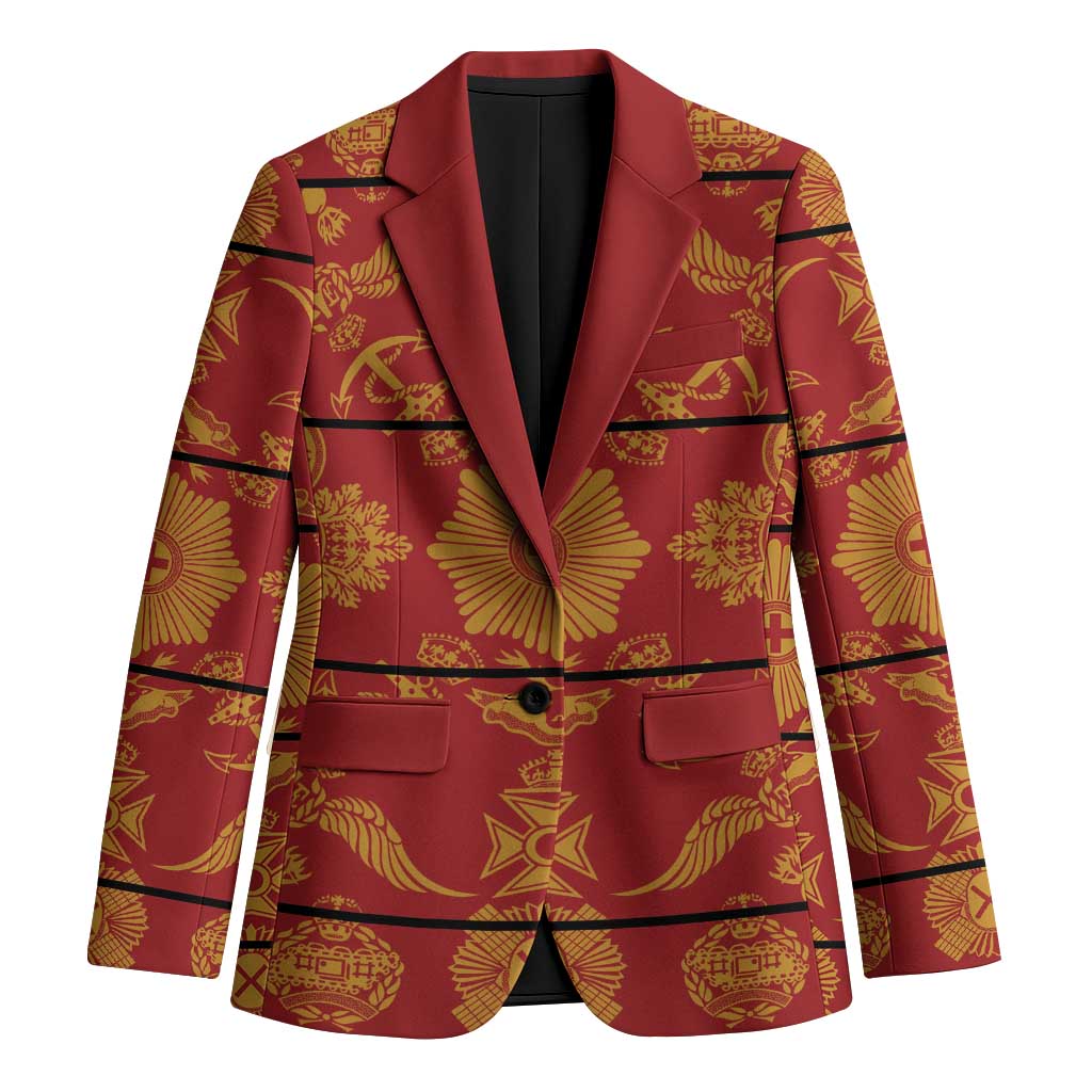 Lesotho Seanamarena Kharetsa Royal Red Blazer Basotho Traditional Blanket Style - Wonder Print Shop