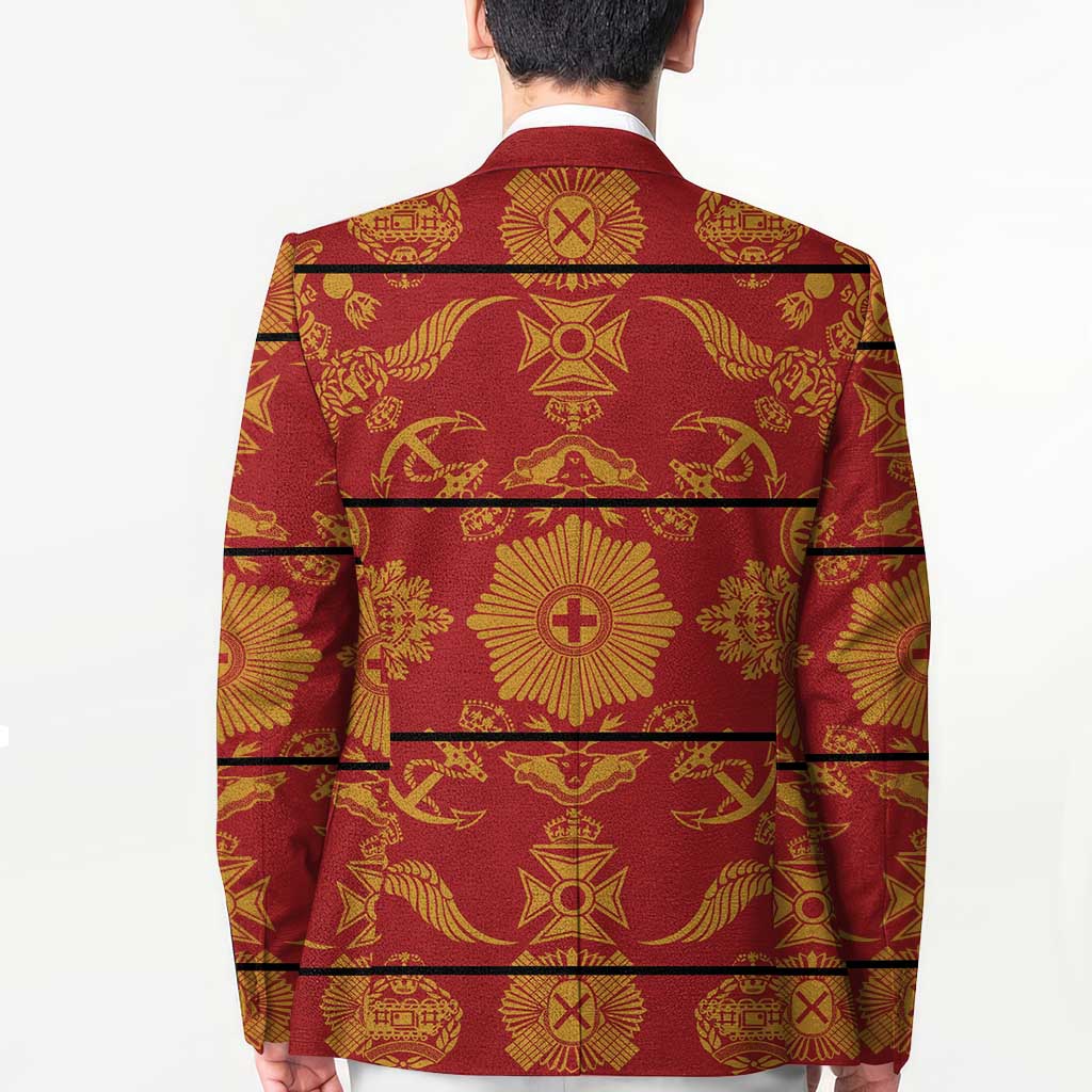 Lesotho Seanamarena Kharetsa Royal Red Blazer Basotho Traditional Blanket Style - Wonder Print Shop