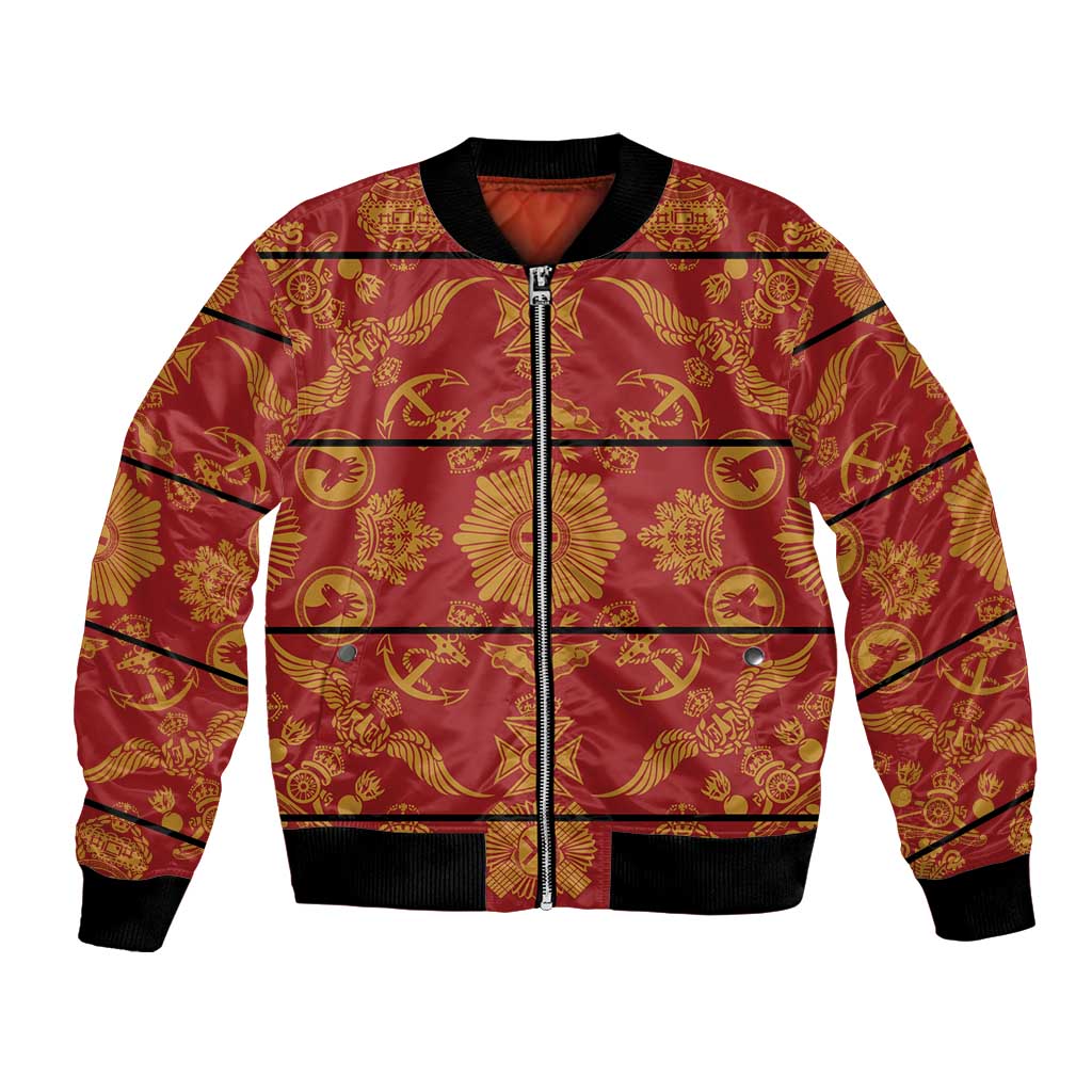 Lesotho Seanamarena Kharetsa Royal Red Bomber Jacket Basotho Traditional Blanket Style - Wonder Print Shop