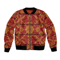 Lesotho Seanamarena Kharetsa Royal Red Bomber Jacket Basotho Traditional Blanket Style - Wonder Print Shop