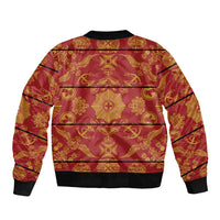Lesotho Seanamarena Kharetsa Royal Red Bomber Jacket Basotho Traditional Blanket Style - Wonder Print Shop