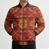 Lesotho Seanamarena Kharetsa Royal Red Bomber Puffer Jacket Basotho Traditional Blanket Style - Wonder Print Shop