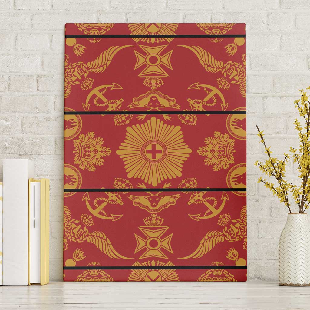 Lesotho Seanamarena Kharetsa Royal Red Canvas Wall Art Basotho Traditional Blanket Style - Wonder Print Shop