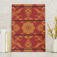 Lesotho Seanamarena Kharetsa Royal Red Canvas Wall Art Basotho Traditional Blanket Style - Wonder Print Shop