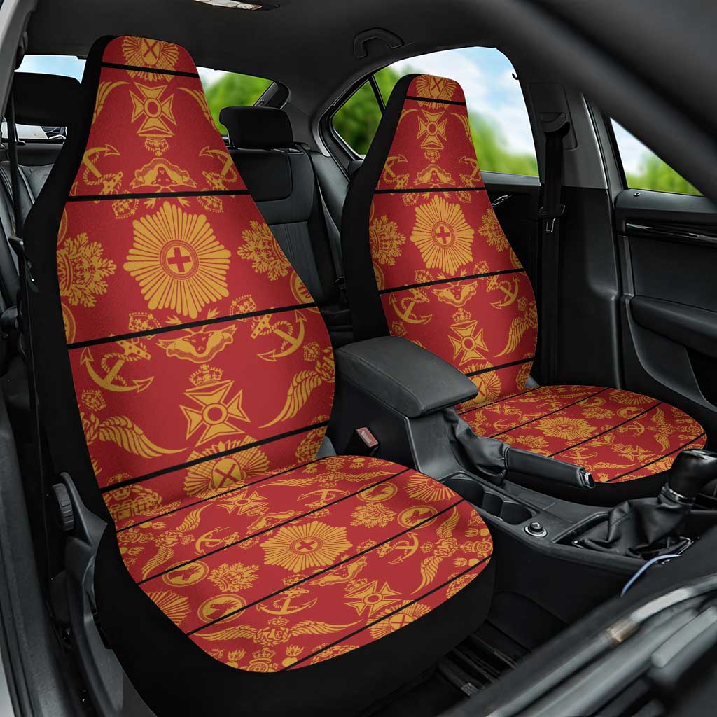 Lesotho Seanamarena Kharetsa Royal Red Car Seat Cover Basotho Traditional Blanket Style - Wonder Print Shop