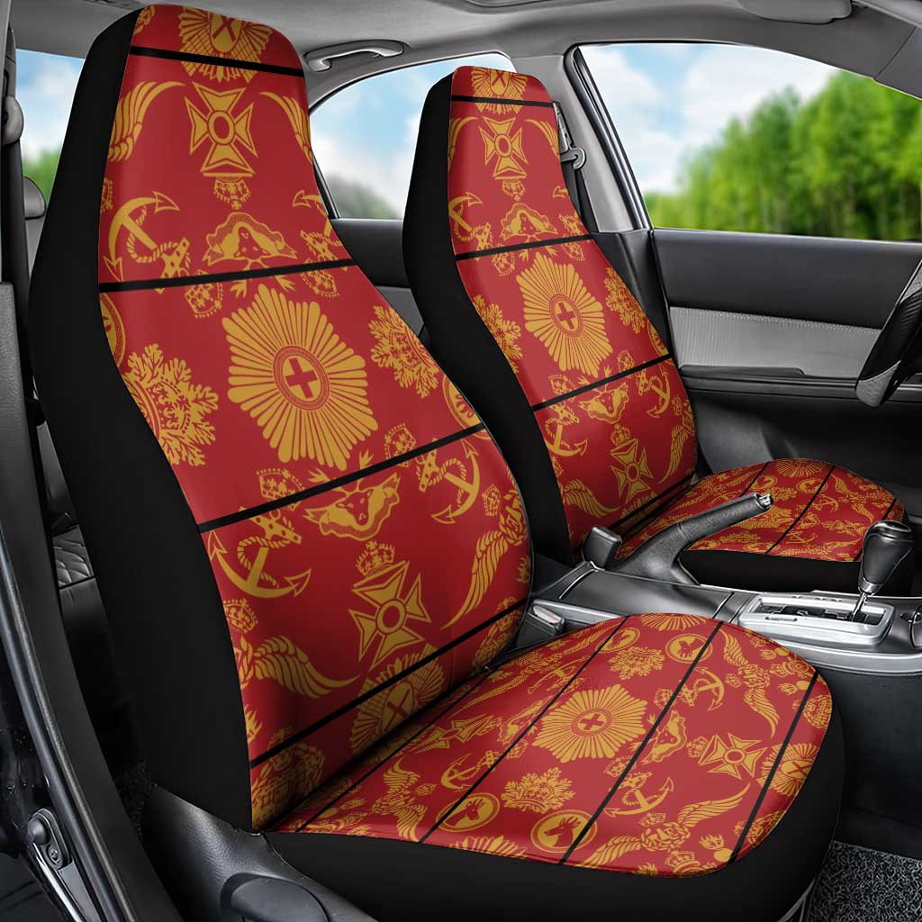 Lesotho Seanamarena Kharetsa Royal Red Car Seat Cover Basotho Traditional Blanket Style - Wonder Print Shop