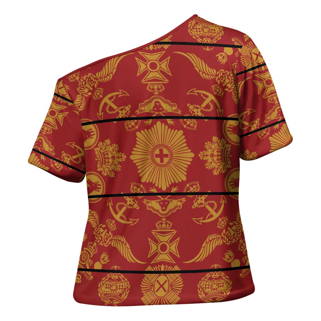 Lesotho Seanamarena Kharetsa Royal Red Cross Shoulder Shirt Basotho Traditional Blanket Style - Wonder Print Shop