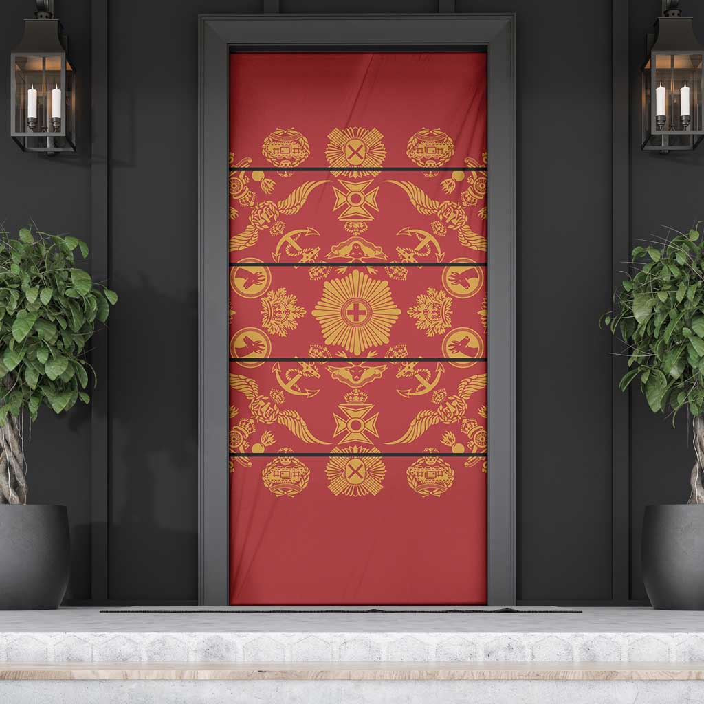 Lesotho Seanamarena Kharetsa Royal Red Door Cover Basotho Traditional Blanket Style - Wonder Print Shop