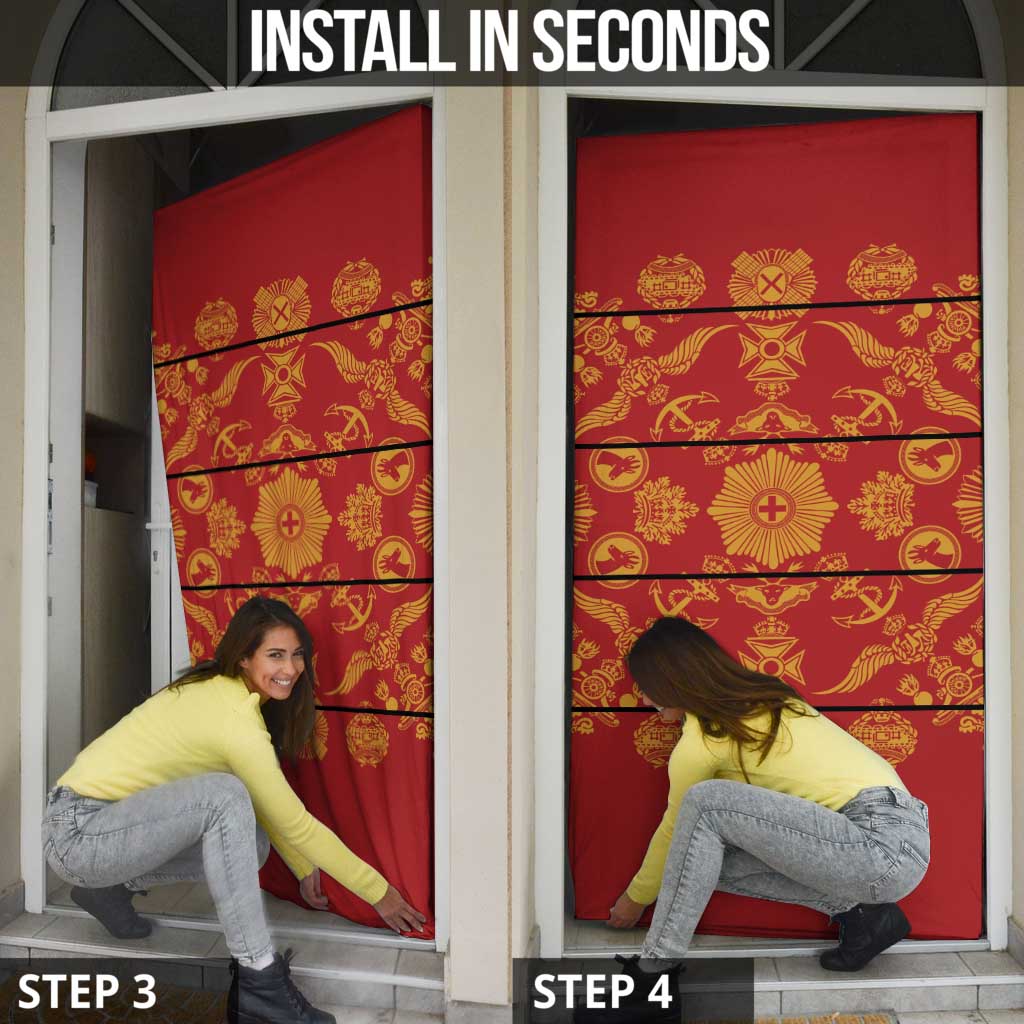 Lesotho Seanamarena Kharetsa Royal Red Door Cover Basotho Traditional Blanket Style - Wonder Print Shop