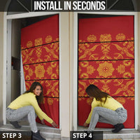 Lesotho Seanamarena Kharetsa Royal Red Door Cover Basotho Traditional Blanket Style - Wonder Print Shop