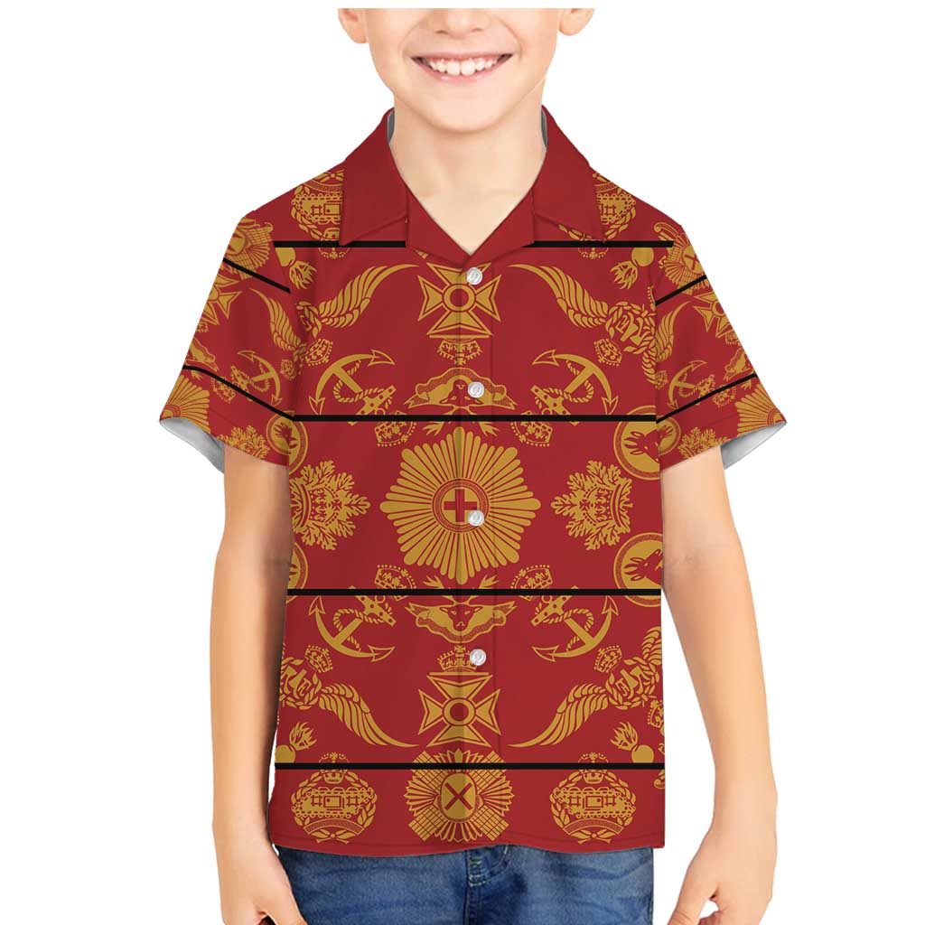 Lesotho Seanamarena Kharetsa Royal Red Family Matching Mermaid Dress and Hawaiian Shirt Basotho Traditional Blanket Style - Wonder Print Shop