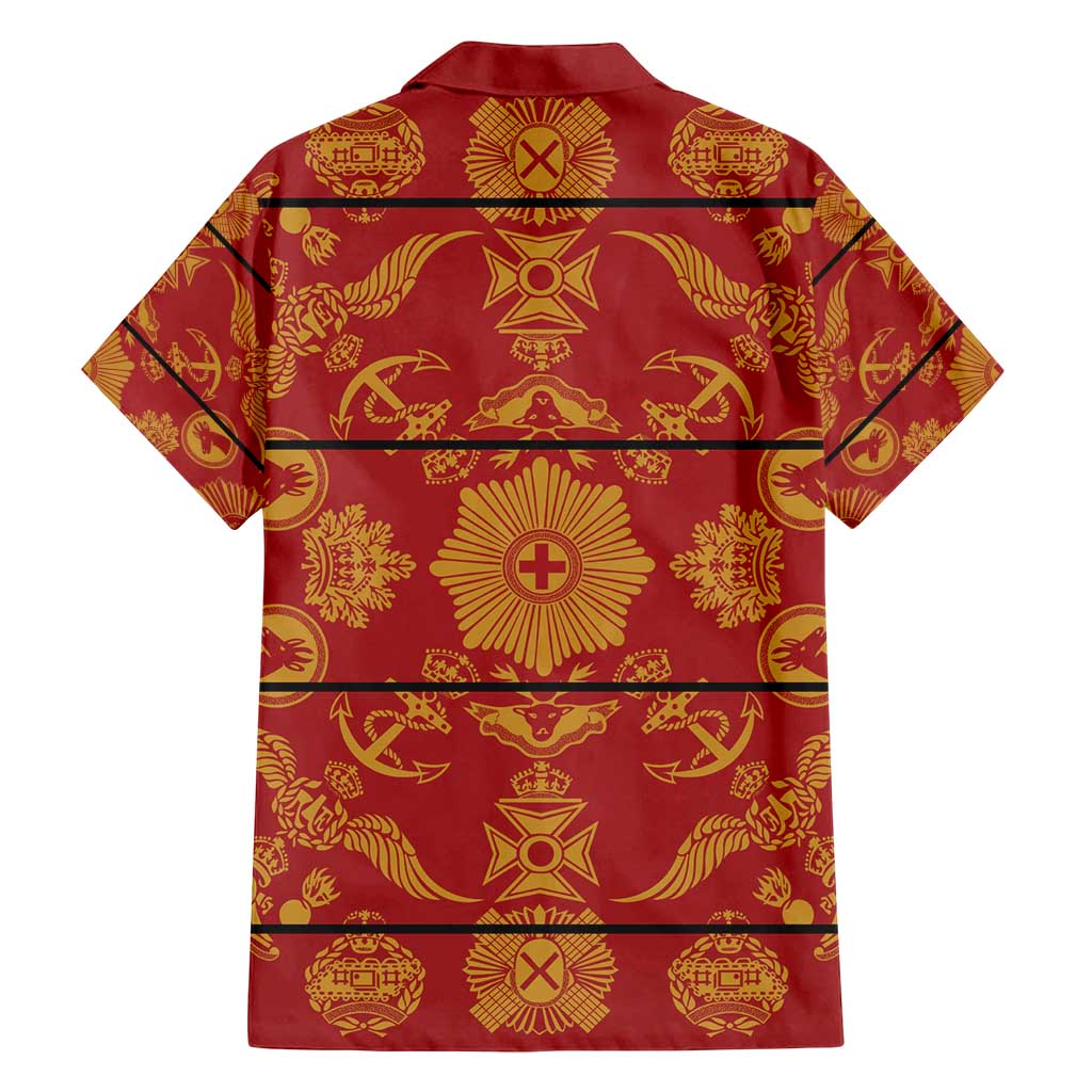 Lesotho Seanamarena Kharetsa Royal Red Family Matching Off Shoulder Maxi Dress and Hawaiian Shirt Basotho Traditional Blanket Style - Wonder Print Shop