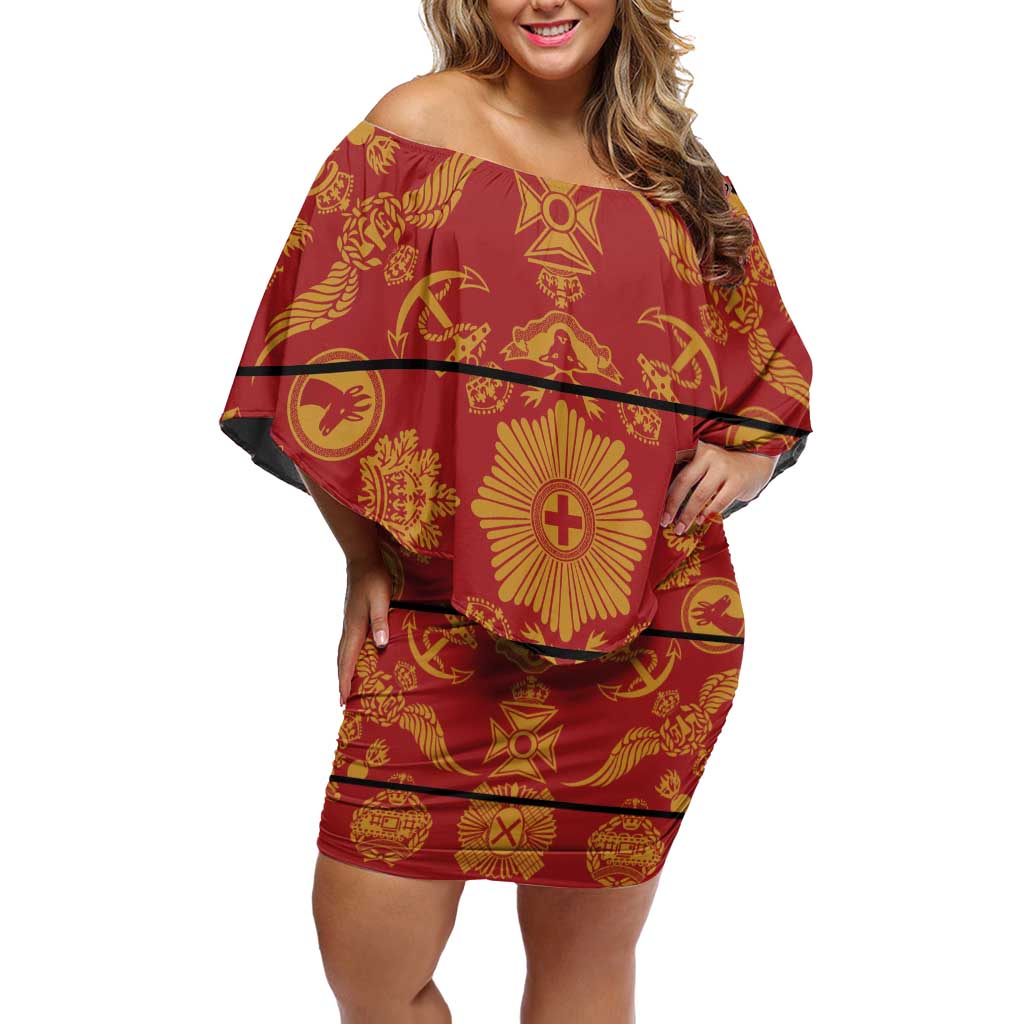 Lesotho Seanamarena Kharetsa Royal Red Family Matching Off Shoulder Short Dress and Hawaiian Shirt Basotho Traditional Blanket Style - Wonder Print Shop