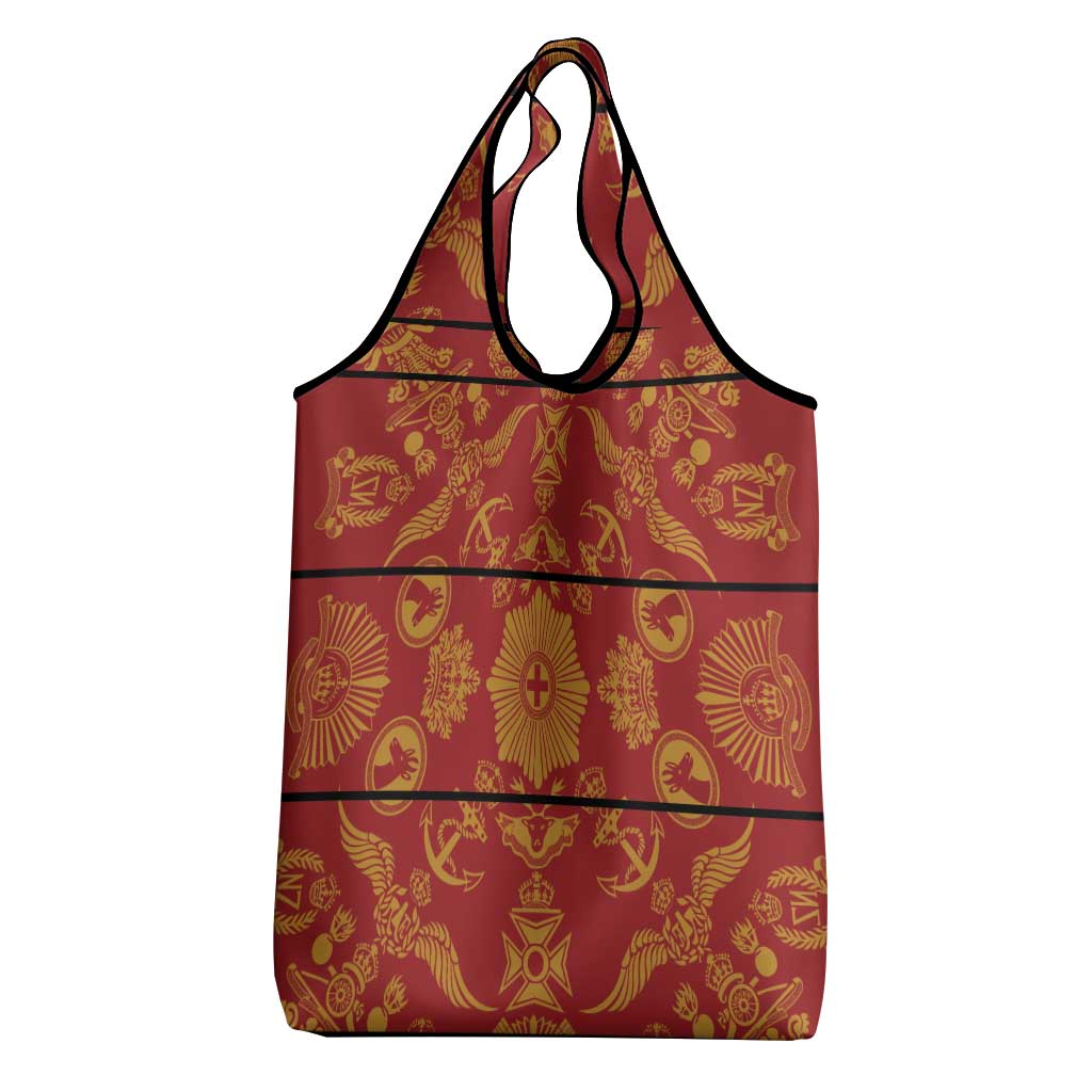 Lesotho Seanamarena Kharetsa Royal Red Grocery Bag Basotho Traditional Blanket Style - Wonder Print Shop