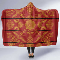 Lesotho Seanamarena Kharetsa Royal Red Hooded Blanket Basotho Traditional Blanket Style - Wonder Print Shop