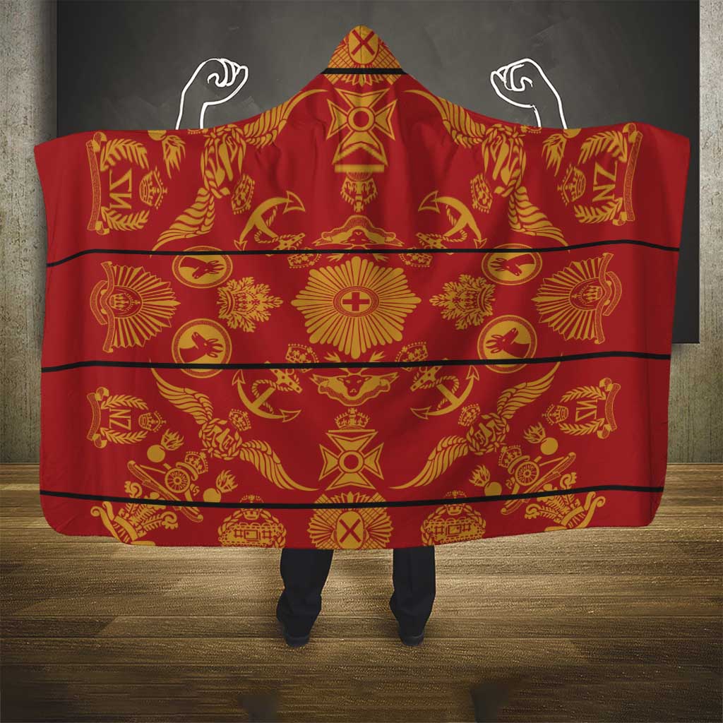 Lesotho Seanamarena Kharetsa Royal Red Hooded Blanket Basotho Traditional Blanket Style - Wonder Print Shop