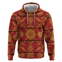 Lesotho Seanamarena Kharetsa Royal Red Hoodie Basotho Traditional Blanket Style - Wonder Print Shop