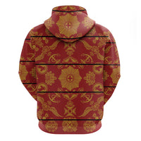 Lesotho Seanamarena Kharetsa Royal Red Hoodie Basotho Traditional Blanket Style - Wonder Print Shop