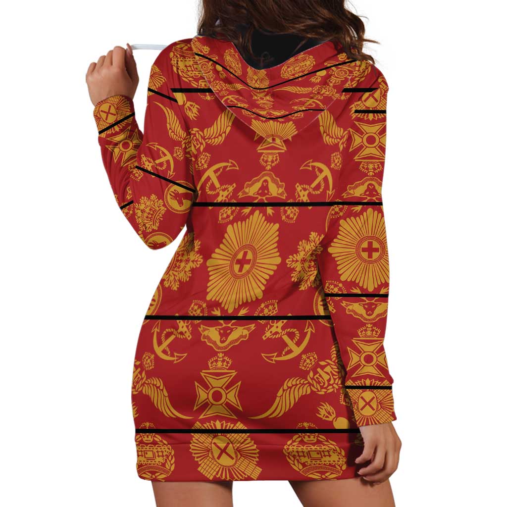 Lesotho Seanamarena Kharetsa Royal Red Hoodie Dress Basotho Traditional Blanket Style - Wonder Print Shop