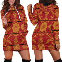 Lesotho Seanamarena Kharetsa Royal Red Hoodie Dress Basotho Traditional Blanket Style - Wonder Print Shop