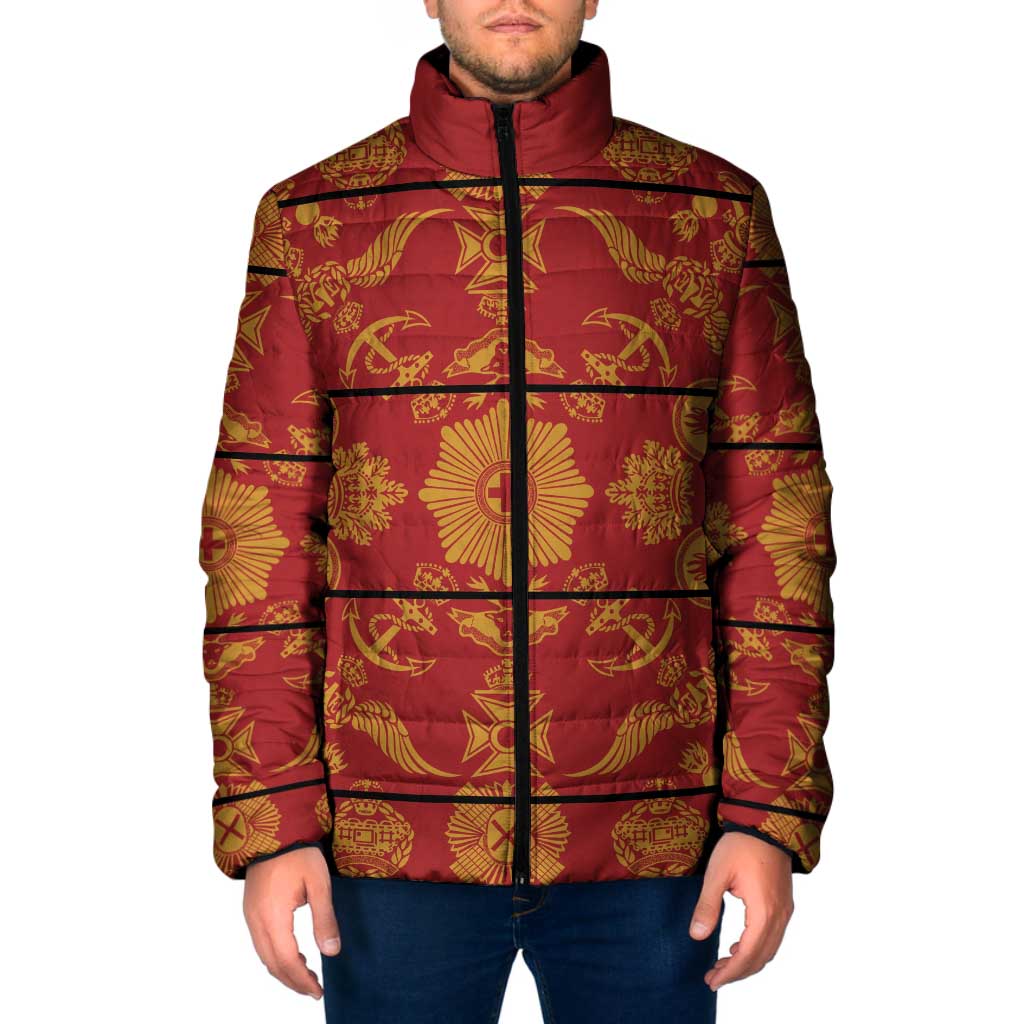 Lesotho Seanamarena Kharetsa Royal Red Padded Jacket Basotho Traditional Blanket Style - Wonder Print Shop