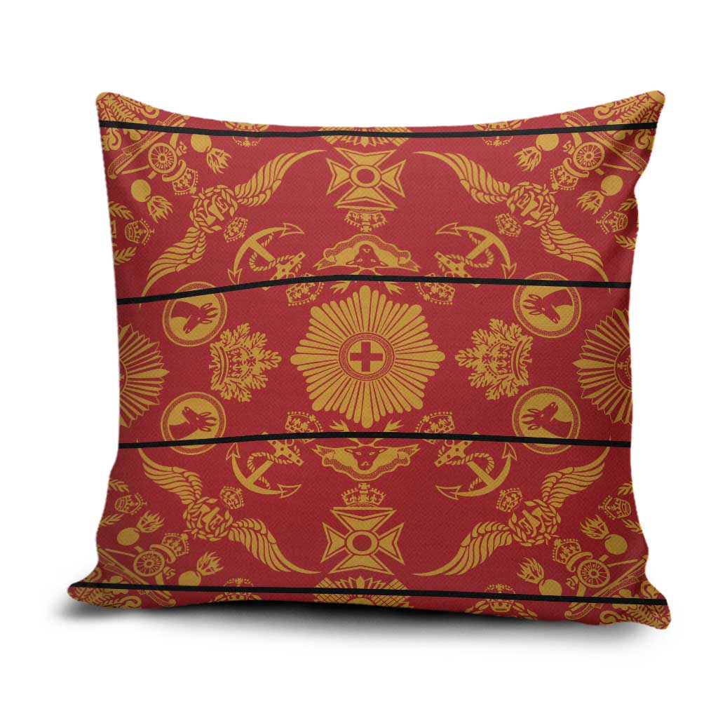 Lesotho Seanamarena Kharetsa Royal Red Pillow Cover Basotho Traditional Blanket Style - Wonder Print Shop