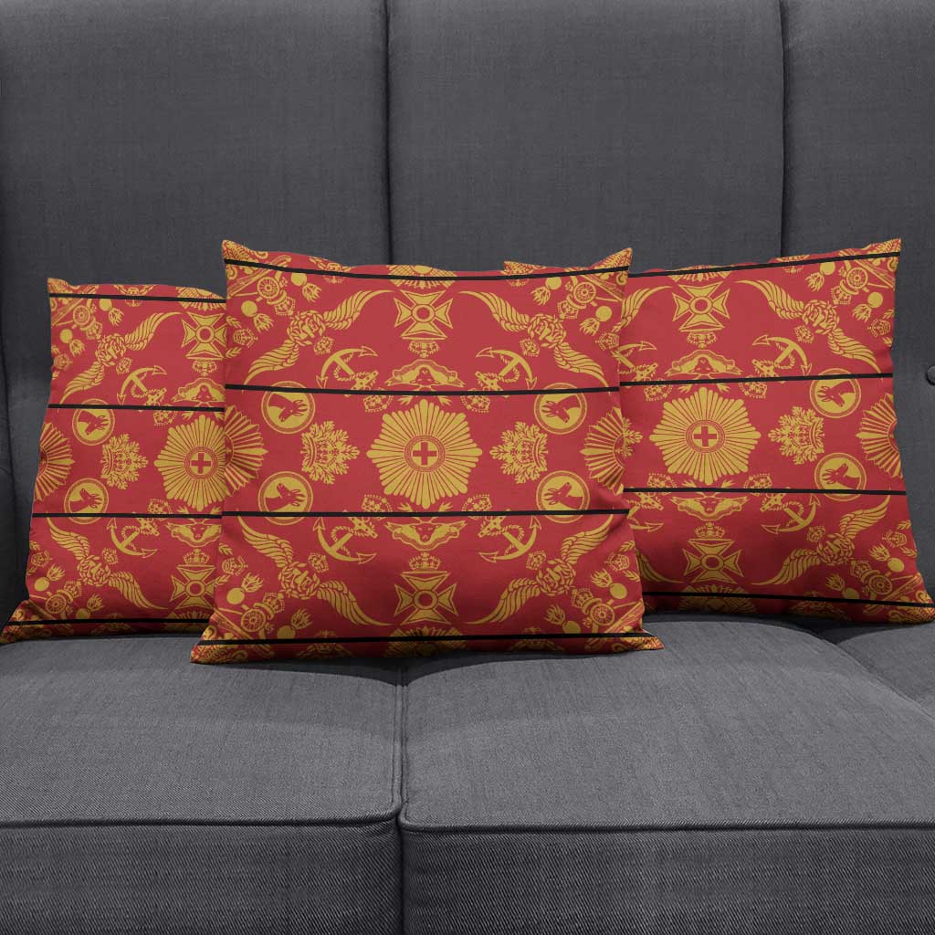 Lesotho Seanamarena Kharetsa Royal Red Pillow Cover Basotho Traditional Blanket Style - Wonder Print Shop