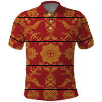Lesotho Seanamarena Kharetsa Royal Red Polo Shirt Basotho Traditional Blanket Style - Wonder Print Shop