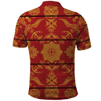 Lesotho Seanamarena Kharetsa Royal Red Polo Shirt Basotho Traditional Blanket Style - Wonder Print Shop
