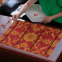 Lesotho Seanamarena Kharetsa Royal Red Puzzle Basotho Traditional Blanket Style LT15