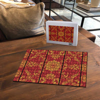 Lesotho Seanamarena Kharetsa Royal Red Puzzle Basotho Traditional Blanket Style LT15