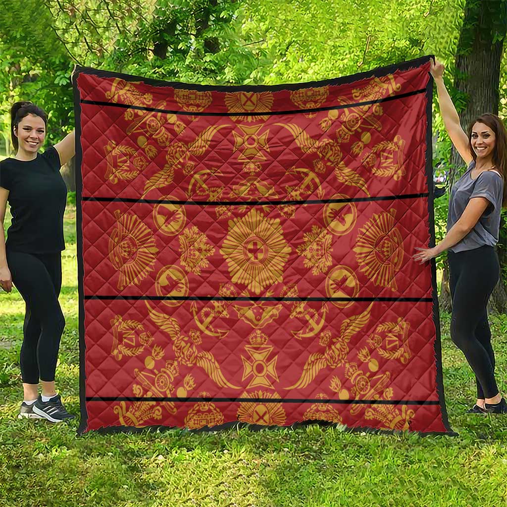Lesotho Seanamarena Kharetsa Royal Red Quilt Basotho Traditional Blanket Style - Wonder Print Shop