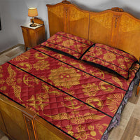 Lesotho Seanamarena Kharetsa Royal Red Quilt Bed Set Basotho Traditional Blanket Style - Wonder Print Shop