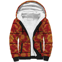Lesotho Seanamarena Kharetsa Royal Red Sherpa Hoodie Basotho Traditional Blanket Style - Wonder Print Shop