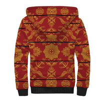 Lesotho Seanamarena Kharetsa Royal Red Sherpa Hoodie Basotho Traditional Blanket Style - Wonder Print Shop