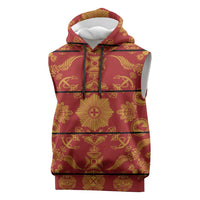 Lesotho Seanamarena Kharetsa Royal Red Sleeveless Hoodie Basotho Traditional Blanket Style - Wonder Print Shop
