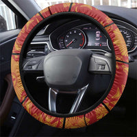 Lesotho Seanamarena Kharetsa Royal Red Steering Wheel Cover Basotho Traditional Blanket Style - Wonder Print Shop