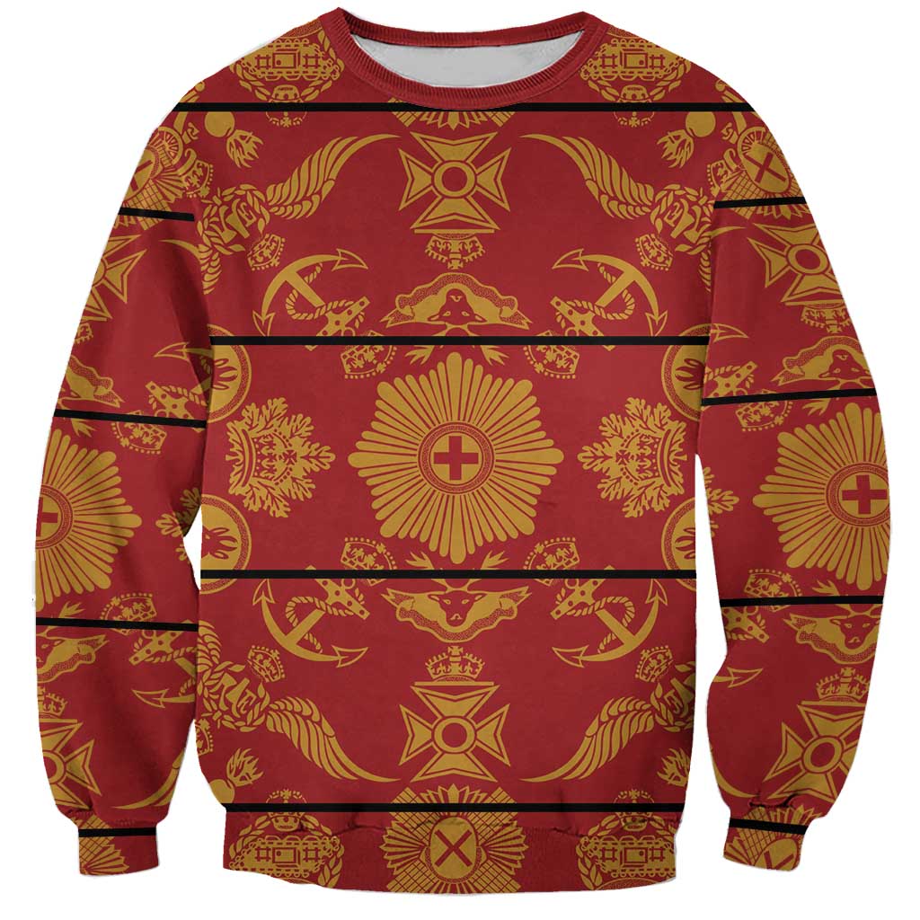 Lesotho Seanamarena Kharetsa Royal Red Sweatshirt Basotho Traditional Blanket Style - Wonder Print Shop