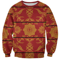 Lesotho Seanamarena Kharetsa Royal Red Sweatshirt Basotho Traditional Blanket Style - Wonder Print Shop